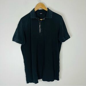 Diesel Black Zippered Classic Polo XL